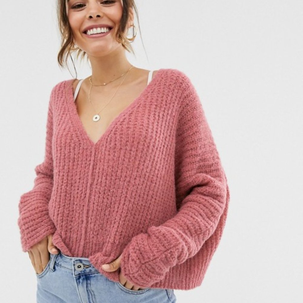 Free People "Moonbeam" Slouchy Cropped Sweater S